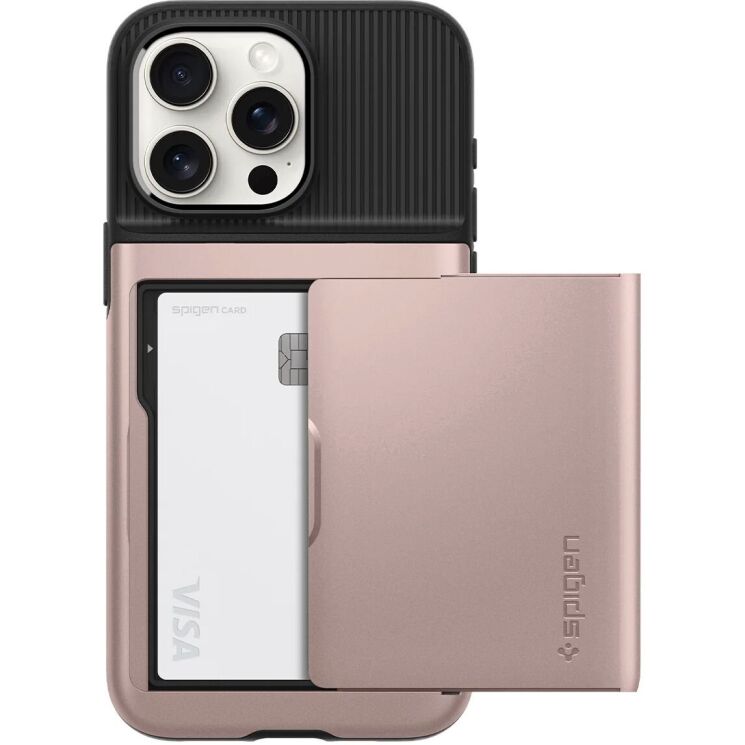 Защитный чехол Spigen (SGP) Slim Armor CS для Apple iPhone 15 Pro - Rose Gold: фото 2 из 18