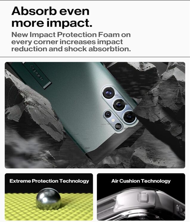 Защитный чехол Spigen (SGP) Tough Armor (MagFit) для Samsung Galaxy S25 Ultra (S938) ACS08966 - Abyss Green: фото 15 из 17