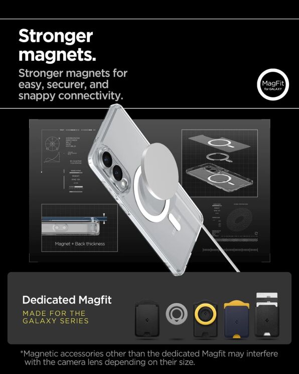 Захисний чохол Spigen (SGP) Ultra Hybrid (MagFit) для Samsung Galaxy S25 Edge (S937) ACS09418 - Clear / White: фото 11 з 13