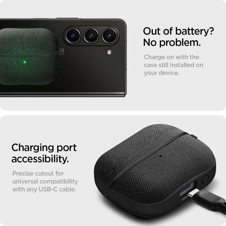 Захисний чохол Spigen (SGP) Urban Fit (FH) для Samsung Galaxy Buds 3 / Buds 3 Pro (ACS08333) - Black: фото 15 з 15
