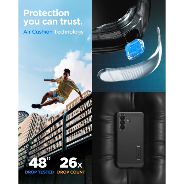 Защитный чехол Spigen Tough Armor для Samsung Galaxy A57 (A576) ACS11125 - Black: фото 11 из 15