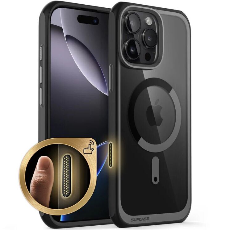 Захисний чохол Supcase UB Mag Slim Clear MagSafe для Apple iPhone 16 Pro (843439150546) - Black: фото 1 з 11