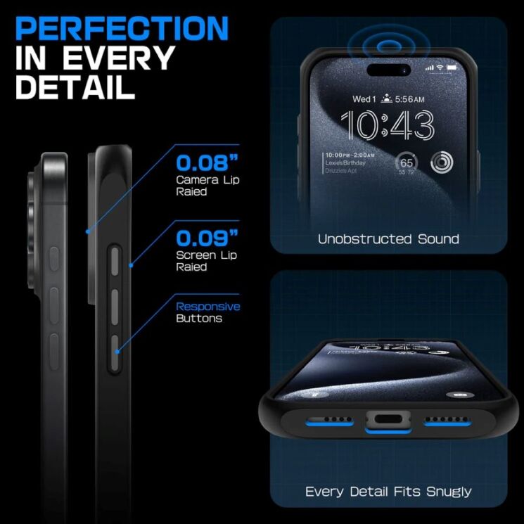 Захисний чохол Supcase UB Mag Slim Clear MagSafe для Apple iPhone 16 Pro (843439150546) - Black: фото 10 з 11