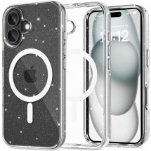 Защитный чехол Tech-Protect FlexAir Hybrid MagSafe Glitter для Apple iPhone 16 - Clear: фото 1 из 5