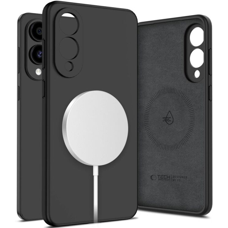 Защитный чехол Tech-Protect Liquid Silicone MagSafe для Samsung Galaxy S25 Edge (S937) - Black: фото 1 из 4
