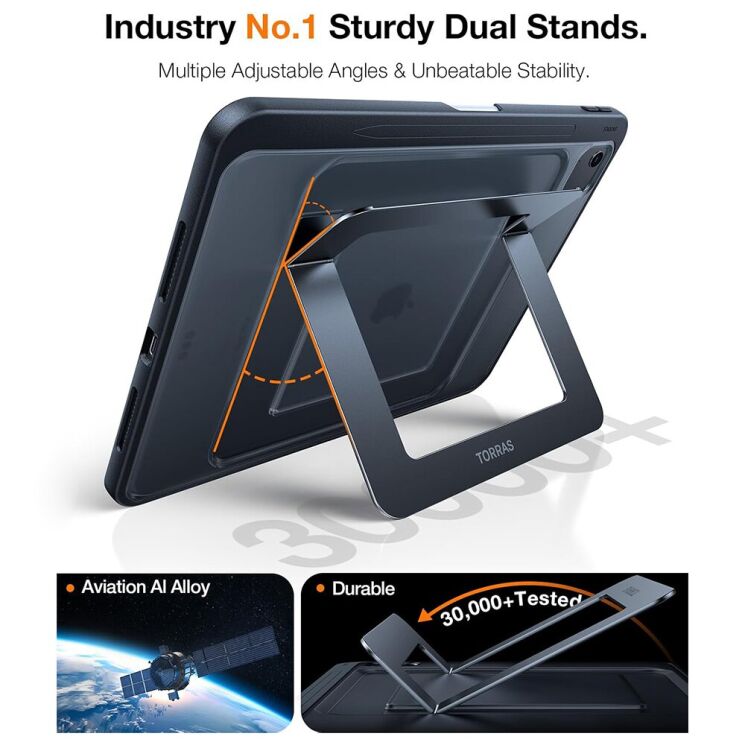 Защитный чехол TORRAS Duo Series для Apple iPad 10.9 (2022) - Black: фото 2 из 7