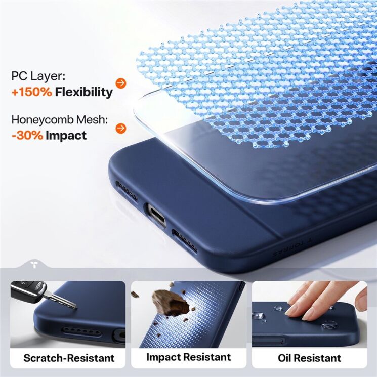 Захисний чохол TORRAS Slimfit (with MagSafe) для Apple iPhone 18 Pro Max - Navy Blue: фото 7 з 8