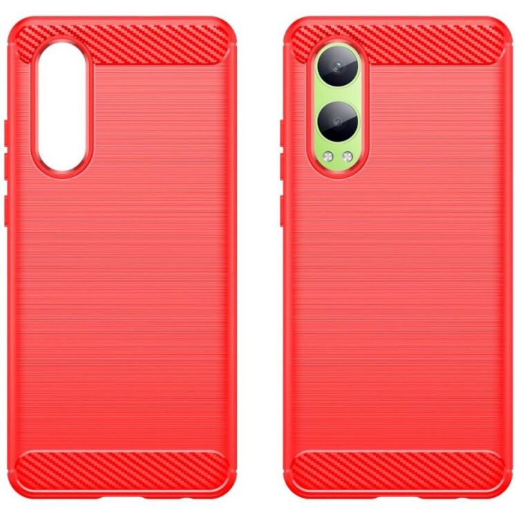Защитный чехол UniCase Carbon для OnePlus Nord CE 4 Lite - Red: фото 2 из 8