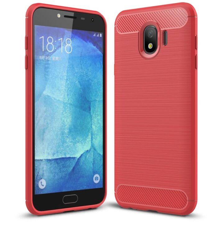 Защитный чехол UniCase Carbon для Samsung Galaxy J4 2018 (J400) - Red: фото 1 из 8