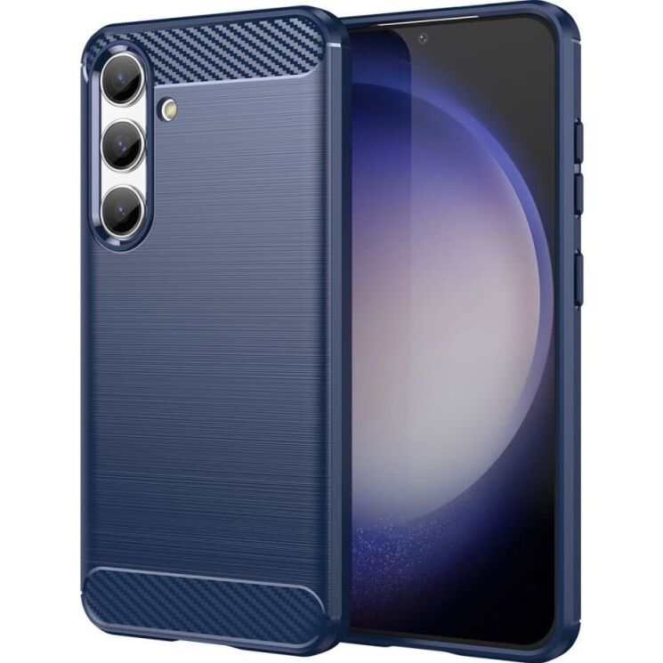 Защитный чехол UniCase Carbon для Samsung Galaxy S24 (S921) / Galaxy S25 (S931) - Blue: фото 1 из 8
