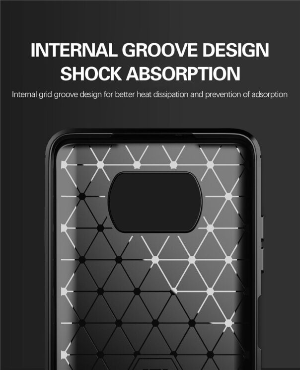 Защитный чехол UniCase Carbon для Xiaomi Poco X3 / Poco X3 Pro - Black: фото 8 из 8