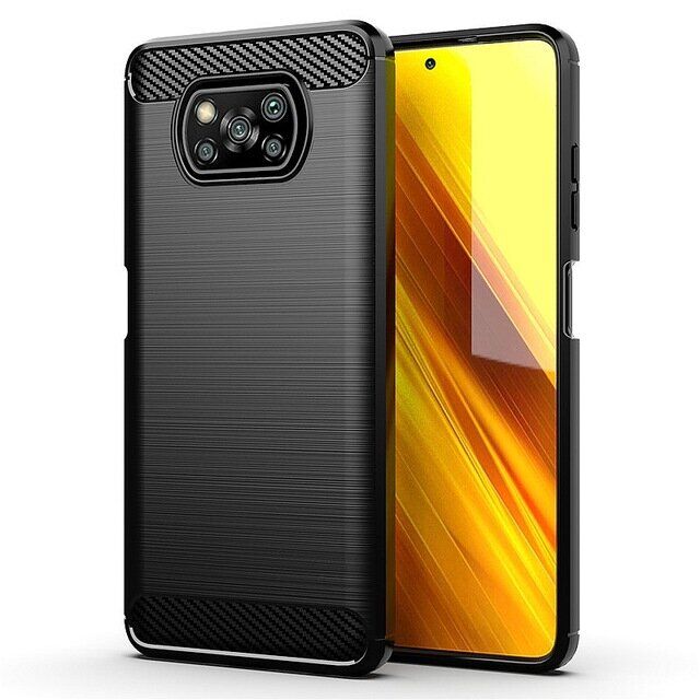 Защитный чехол UniCase Carbon для Xiaomi Poco X3 / Poco X3 Pro - Black: фото 1 из 8