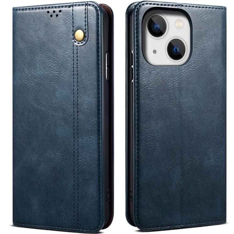 Захисний чохол UniCase Leather Wallet для Apple iPhone 15 - Blue: фото 1 з 9