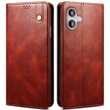 Защитный чехол UniCase Leather Wallet для Apple iPhone 16 Plus - Brown: фото 1 из 10