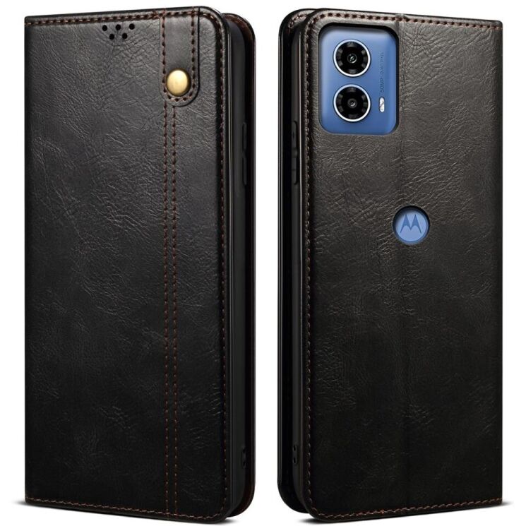Захисний чохол UniCase Leather Wallet для Motorola Moto G24 / G04 / G04s / E14 - Black: фото 1 з 9