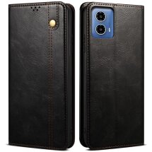 Защитный чехол UniCase Leather Wallet для Motorola Moto G35 - Black: фото 1 из 7