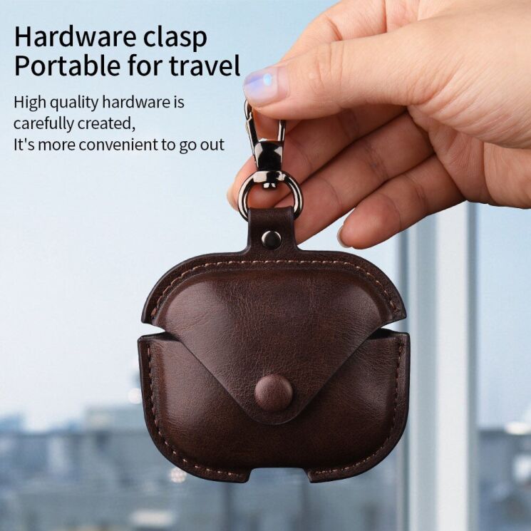 Защитный чехол UniCase Retro Cover для Xiaomi Redmi Buds 5 - Dark Brown: фото 2 из 6