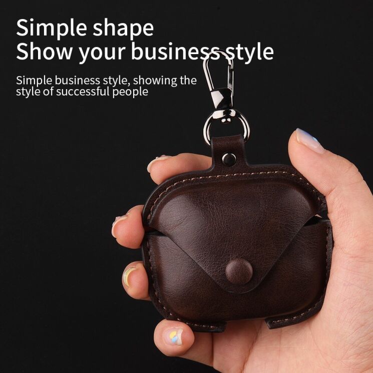 Защитный чехол UniCase Retro Cover для Xiaomi Redmi Buds 5 - Dark Brown: фото 4 из 6