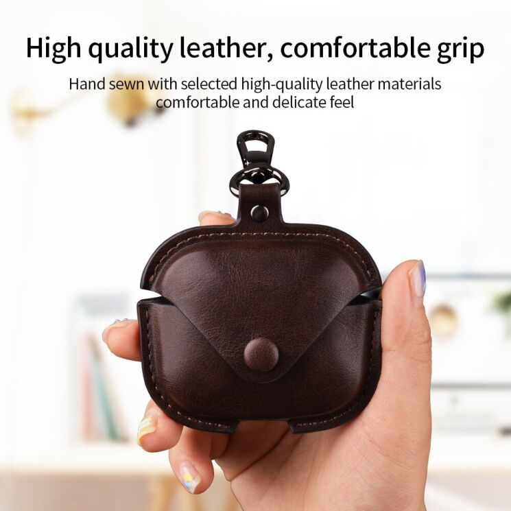 Защитный чехол UniCase Retro Cover для Xiaomi Redmi Buds 5 - Dark Brown: фото 3 из 6