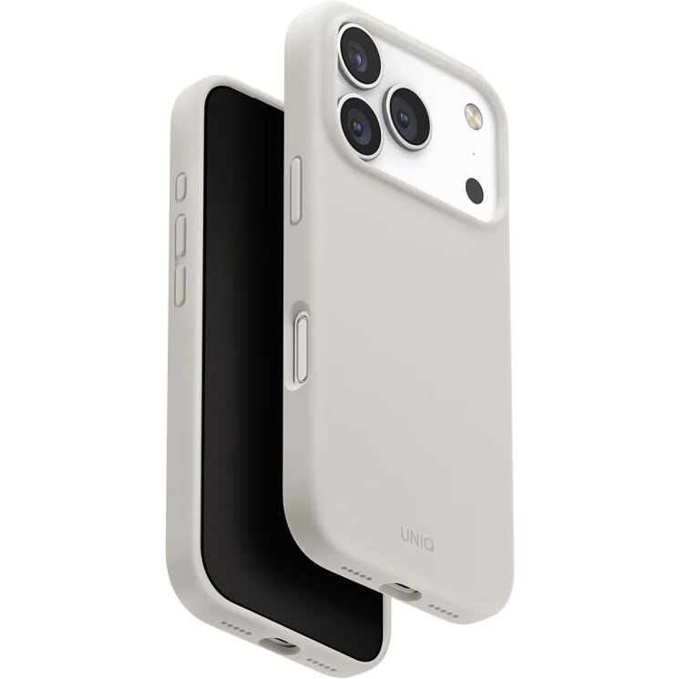 Защитный чехол UNIQ Lino Hybrid Silicone Case MagClick для iPhone 17 Pro (UNIQ-IP6.3P(2025)-LINOMMGRY) - Light Grey: фото 1 из 3