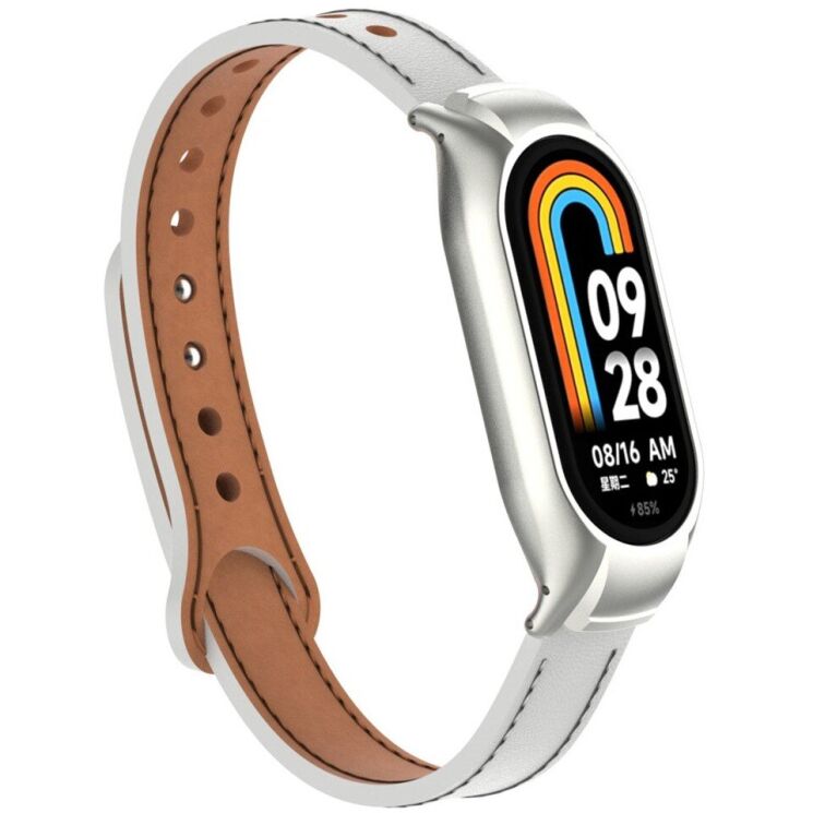 Защитный комплект Deexe Leather Kit для Xiaomi Mi Smart Band 8 - White: фото 3 из 6