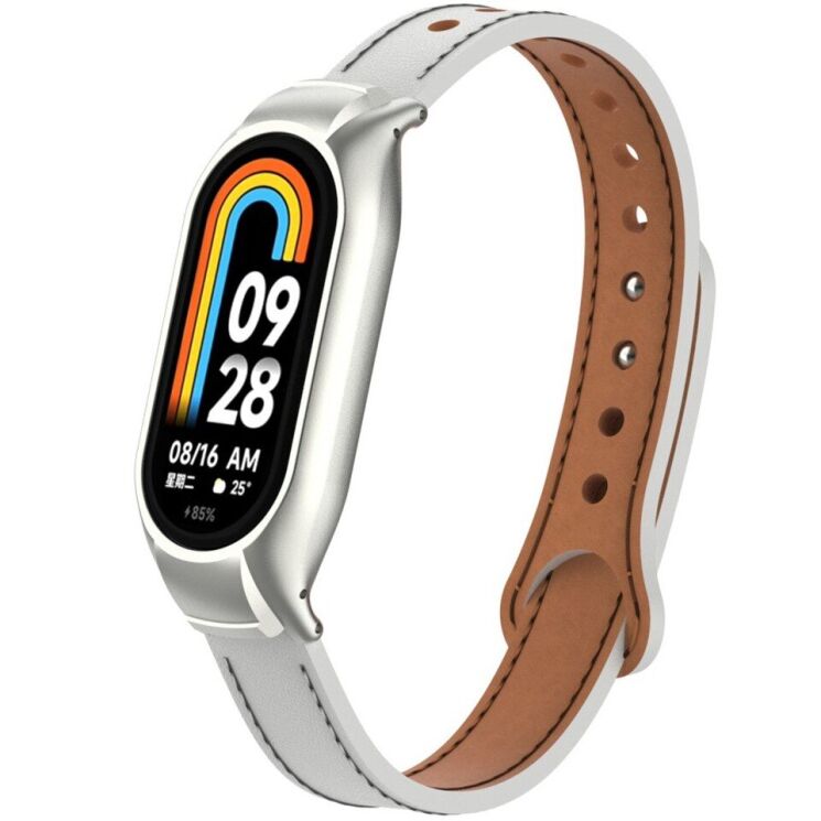 Защитный комплект Deexe Leather Kit для Xiaomi Mi Smart Band 8 - White: фото 2 из 6