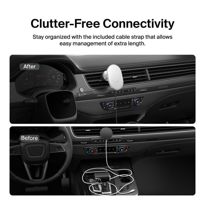 Автомобильный держатель с беспроводной зарядкой Belkin BoostCharge Pro Qi2 (15W) WIC008btGR-V2 - Gray: фото 15 из 18