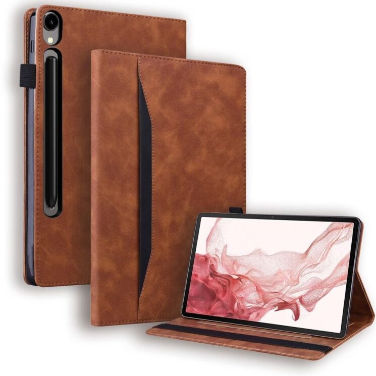 Чехол Deexe Business Style для Samsung Galaxy Tab S9 FE Plus (X610/616) - Brown: фото 1 из 9
