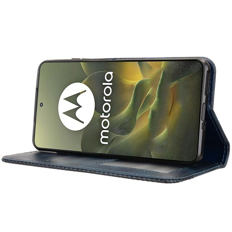 Чохол-книжка Deexe Retro Style для Motorola Edge 70 - Blue: фото 5 з 18
