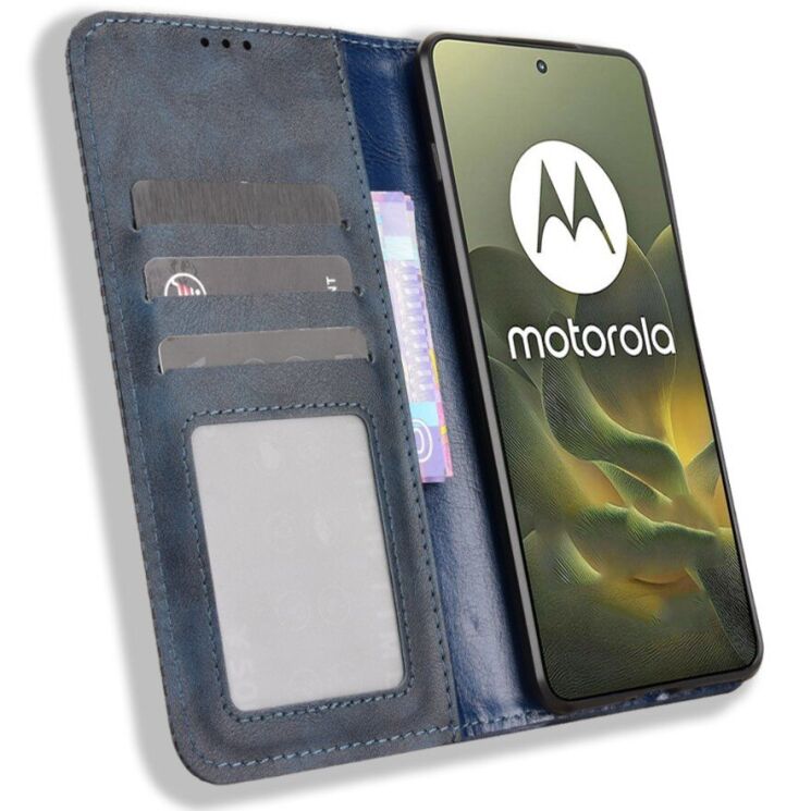 Чохол-книжка Deexe Retro Style для Motorola Edge 70 - Blue: фото 4 з 18