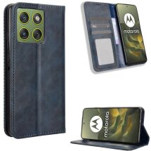 Чохол-книжка Deexe Retro Style для Motorola Edge 70 - Blue: фото 1 з 18