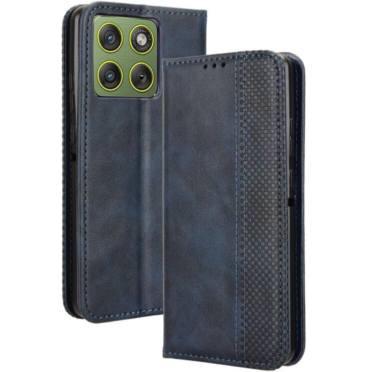 Чохол-книжка Deexe Retro Style для Motorola Edge 70 - Blue: фото 7 з 18