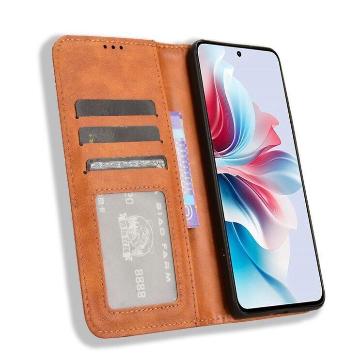Чехол Deexe Retro Style для OPPO Reno 11 F - Brown: фото 2 из 7