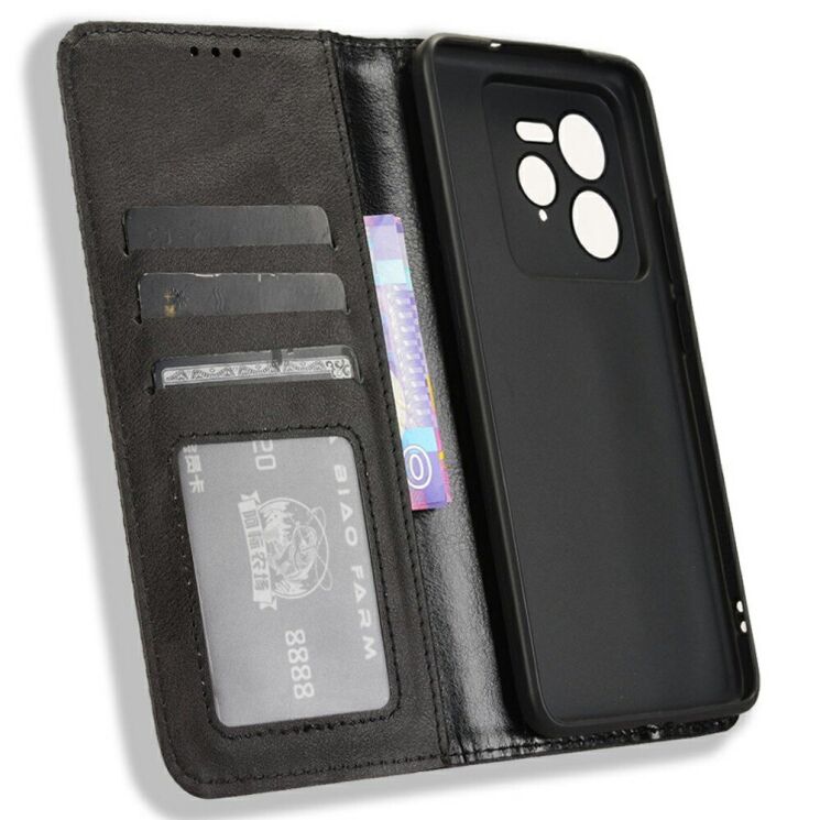 Чохол Deexe Retro Style для Realme GT 7 Pro - Black: фото 4 з 7