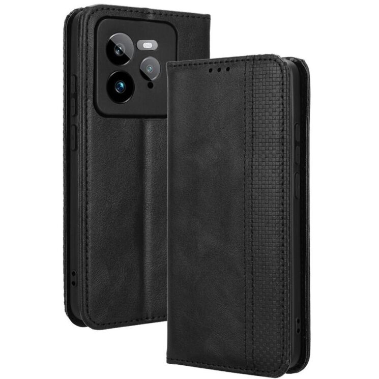 Чохол Deexe Retro Style для Realme GT 7 Pro - Black: фото 1 з 7