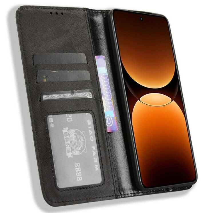 Чохол Deexe Retro Style для Realme GT 7 Pro - Black: фото 2 з 7