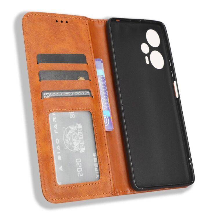 Чехол Deexe Retro Style для Xiaomi Poco F5 / Redmi Note 12 Turbo - Brown: фото 4 из 8