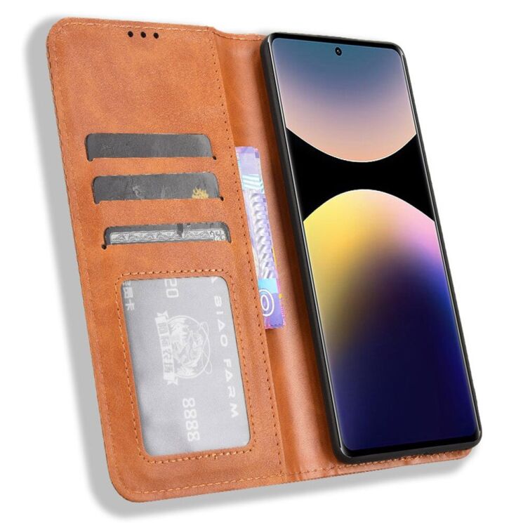 Чехол Deexe Retro Style для Xiaomi Redmi Note 14 Pro - Brown: фото 2 из 7