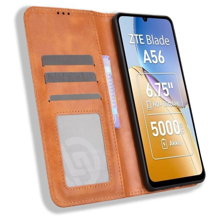 Чехол-книжка Deexe Retro Style для ZTE Blade A56 - Brown: фото 6 из 18