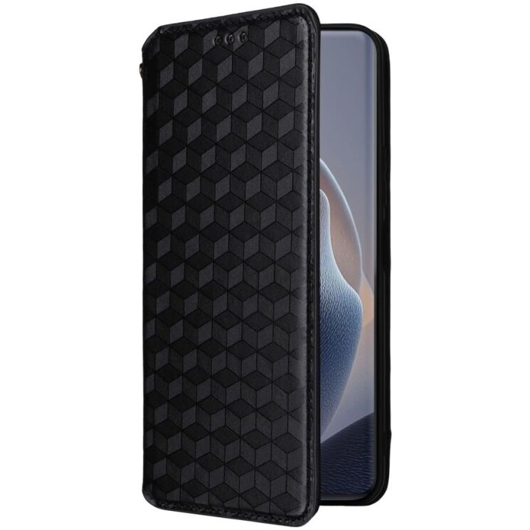 Чехол Deexe Rhombus Book для Motorola Edge 60 / Edge 60 Fusion - Black: фото 6 из 10