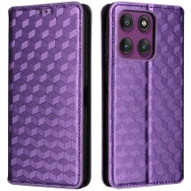 Чехол Deexe Rhombus Book для Motorola Edge 60 Pro - Purple: фото 1 из 9