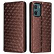 Чохол Deexe Rhombus Book для Motorola Moto G05 / Moto E15 - Brown (372702Z)