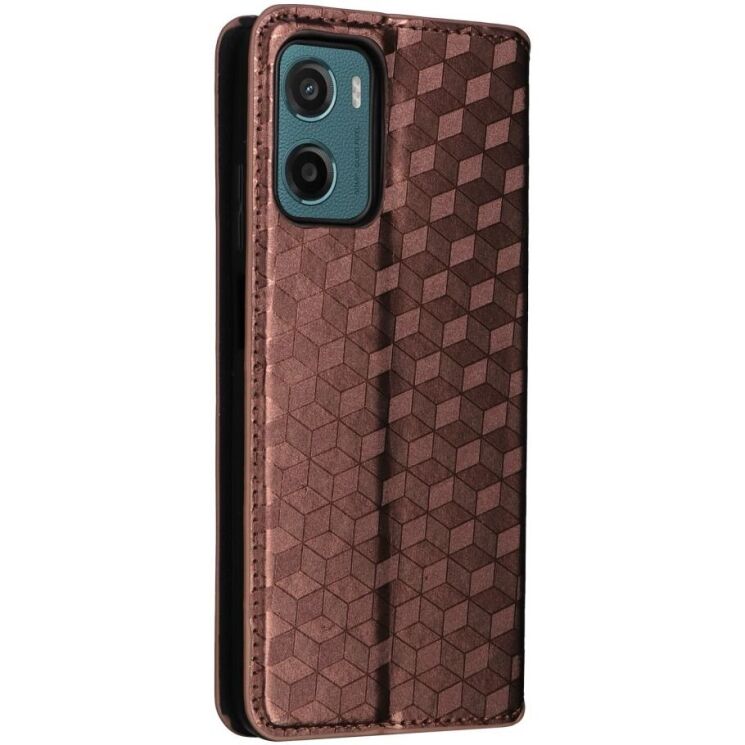 Чохол Deexe Rhombus Book для Motorola Moto G05 / Moto E15 - Brown: фото 8 з 10