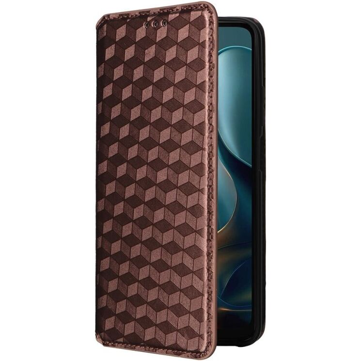 Чохол Deexe Rhombus Book для Motorola Moto G05 / Moto E15 - Brown: фото 6 з 10