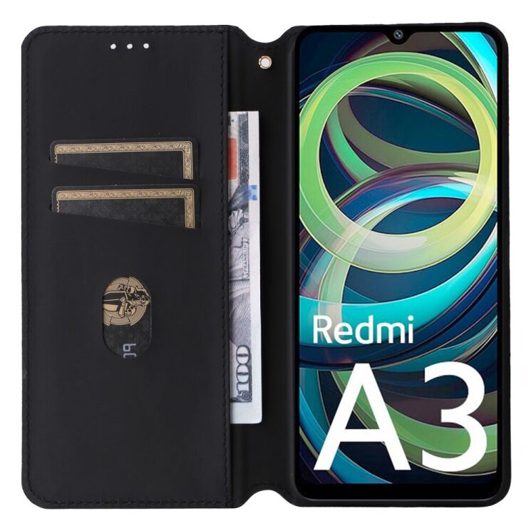 Чехол Deexe Rhombus Book для Xiaomi Redmi A3 - Brown: фото 2 из 6