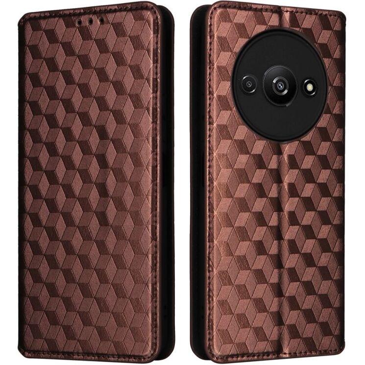 Чехол Deexe Rhombus Book для Xiaomi Redmi A3 - Brown: фото 1 из 6