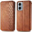 Чехол Deexe Rhombus Wallet для Motorola Moto G24 Power - Brown (347906Z)