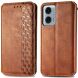 Чехол Deexe Rhombus Wallet для Motorola Moto G24 Power - Brown (347906Z). Фото 1 из 6