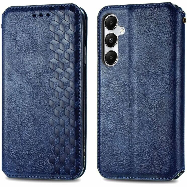 Чехол Deexe Rhombus Wallet для Samsung Galaxy A35 (A356) - Blue: фото 1 из 6