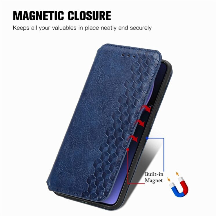 Чехол Deexe Rhombus Wallet для Xiaomi 13T / 13T Pro - Blue: фото 7 из 10